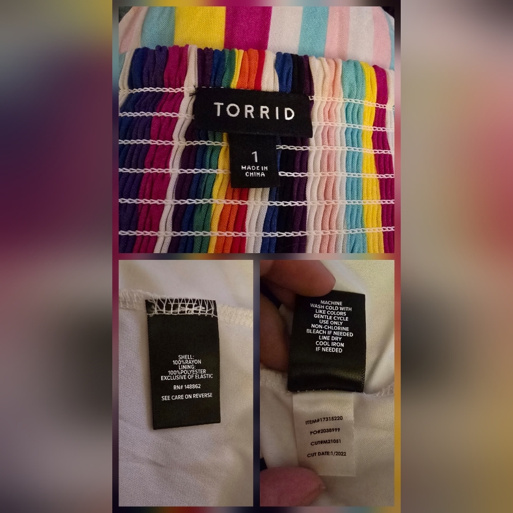 🌈Torrid🌈 Multicolor Striped Pride Dress Size 1 - Picture 5 of 10